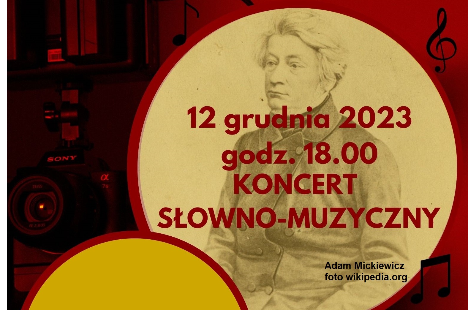 KONCERT SŁOWNO-MUZYCZNY w ramach projektu „Mickiewicz. Wieszcz narodowy, wizjoner naukowy”, 12.12.2023 r.