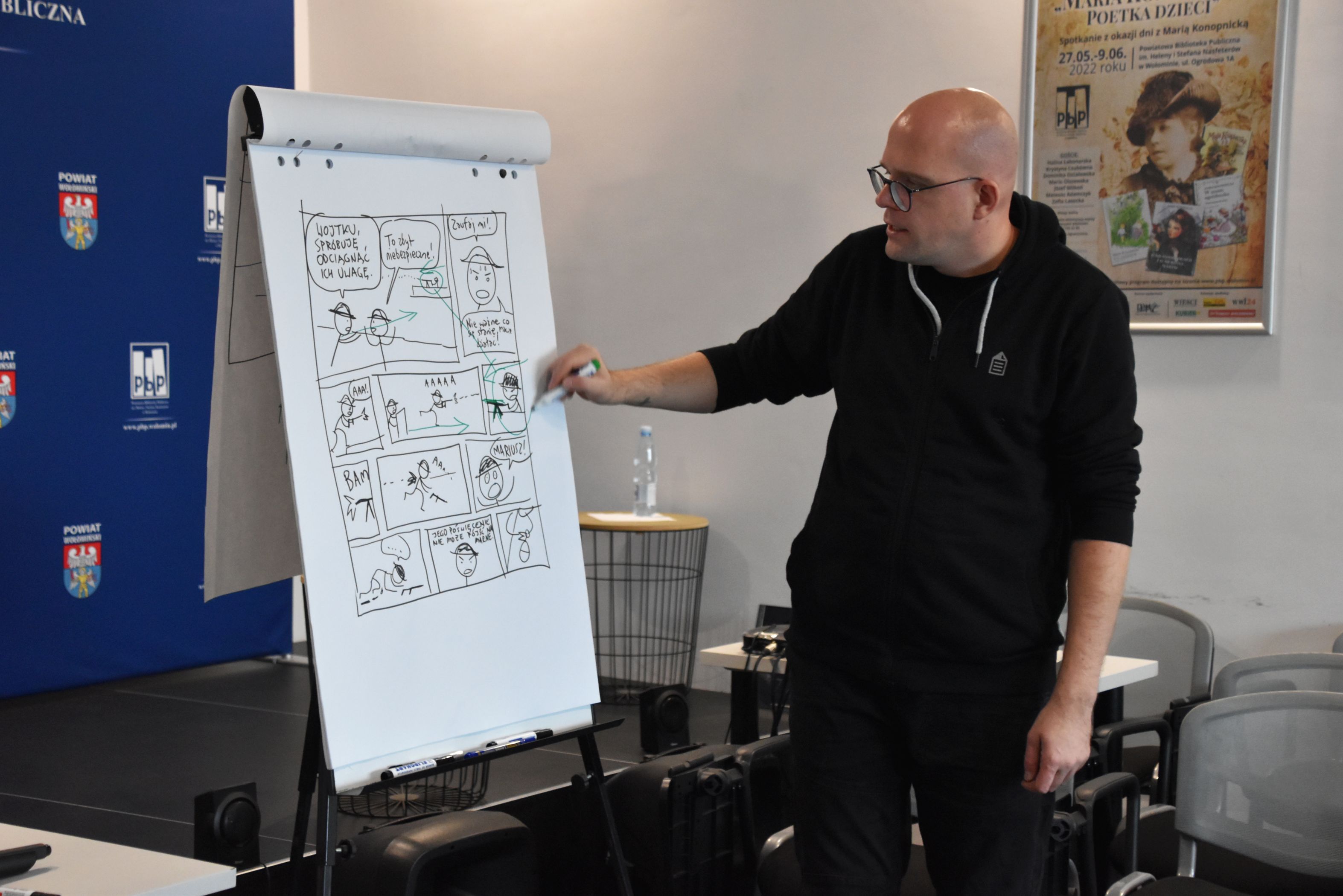 Warsztaty komiksu dla młodzieży inspirowane twórczością Juliusza Słowackiego poprowadzone przez Daniela Chmielewskiego - rysownika, grafika, scenarzystę, autora komiksów, 15.11.2024