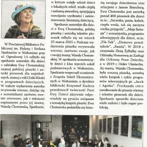 ewa chotomska wiesci podwarszawskie