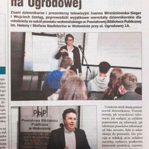 warsztaty dziennikarskie joanna wrzesniewska siegier i wojciech szelag pbp wolomin
